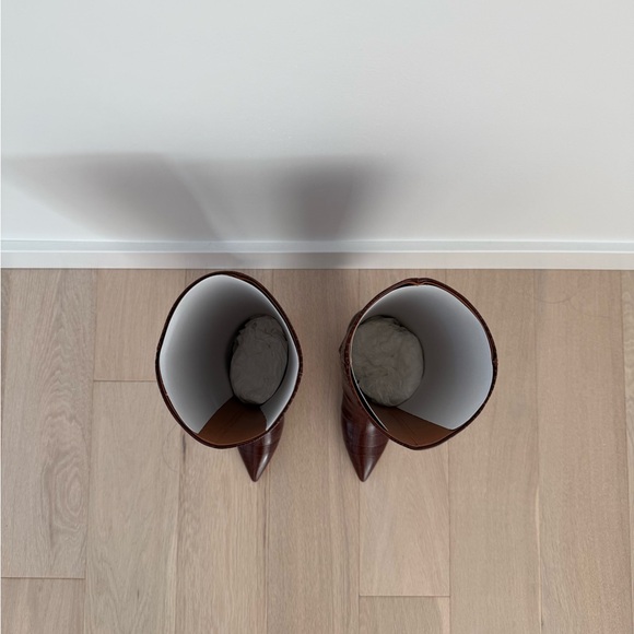 Paris Texas Brown Croc-Embossed Knee-High Boots - Picture 6 of 6